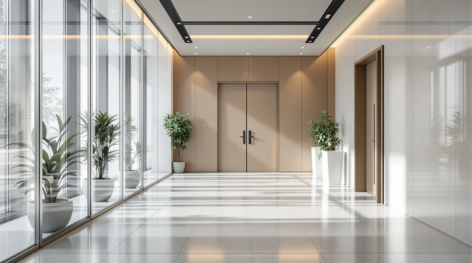 スマートロック IoT 連携 考え方 - Modern Japanese corporate office entrance area wit