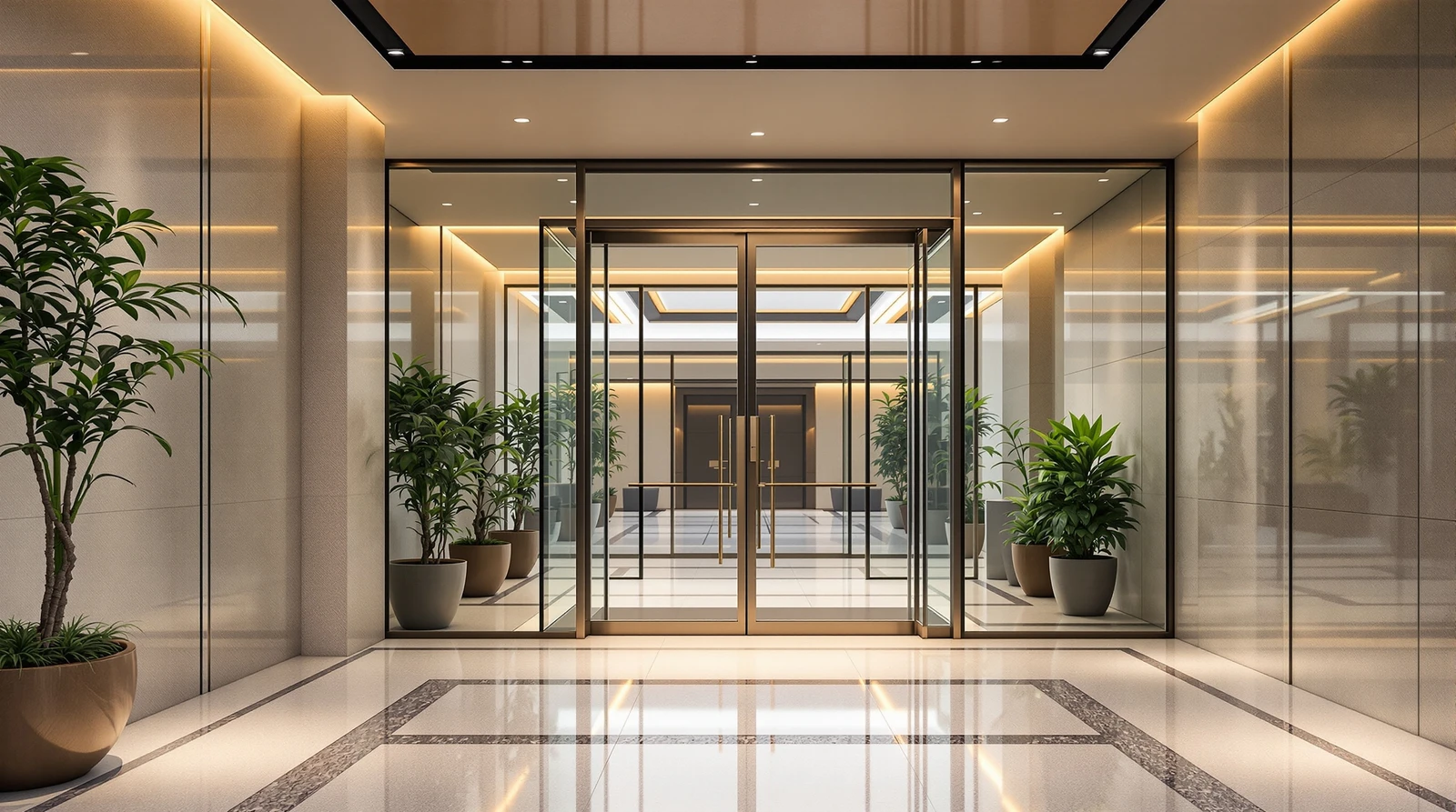 スマートロック 電気錠 電子錠 違い - Modern Japanese office building entrance lobby wit