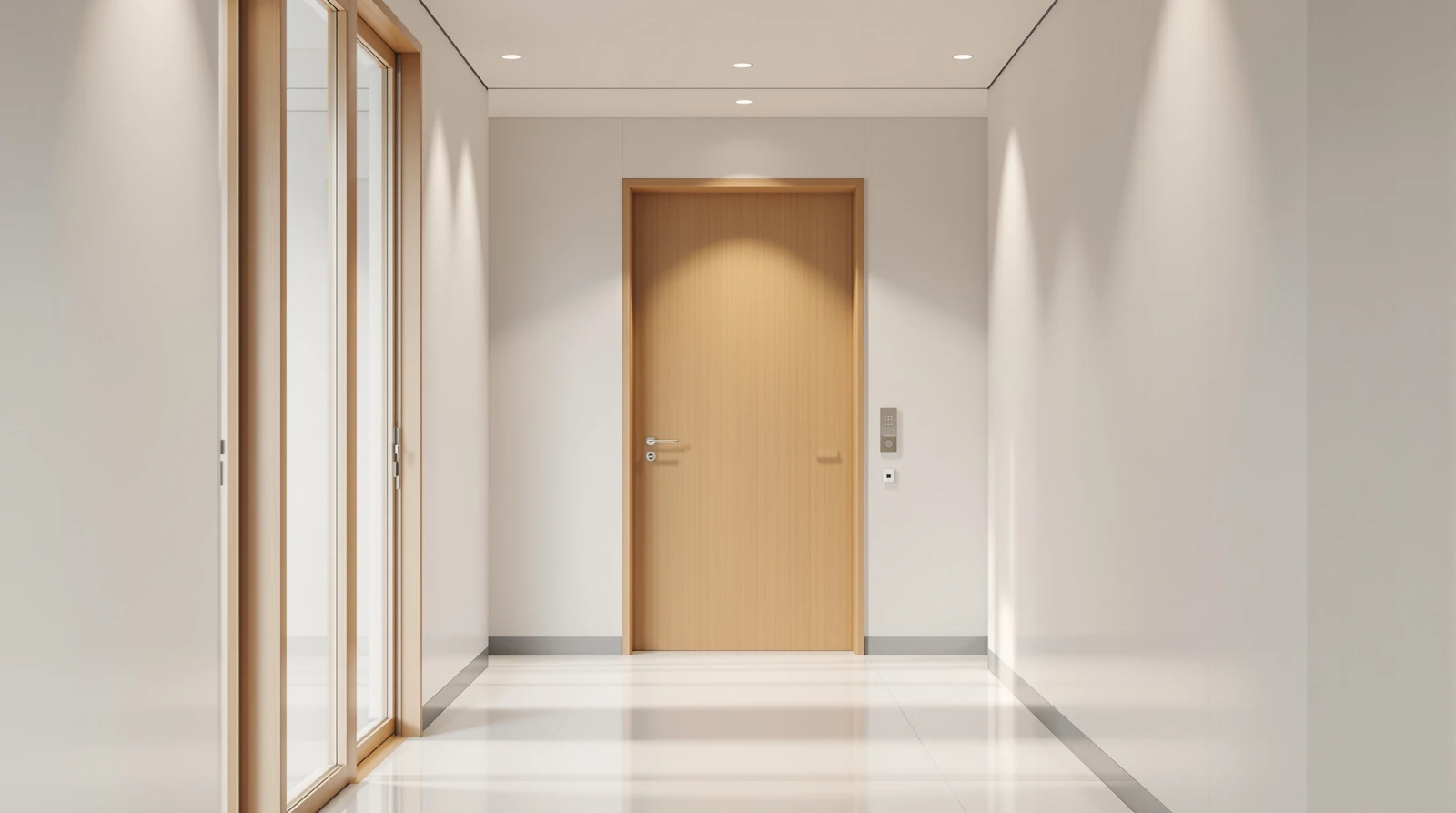治験 施設 検体 と 来訪者 入退室 制限 設計 - Lavish電気錠管理システムを設置した医療施設の入口扉