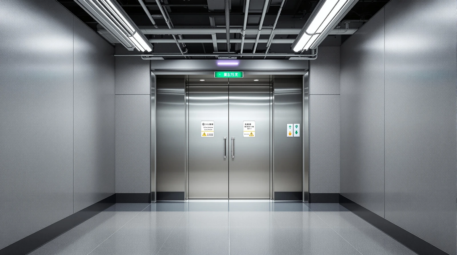 鉄道 駅 関係者 通路 入退室 記録 運用 - Quiet back-of-house corridor inside a Japanese rai